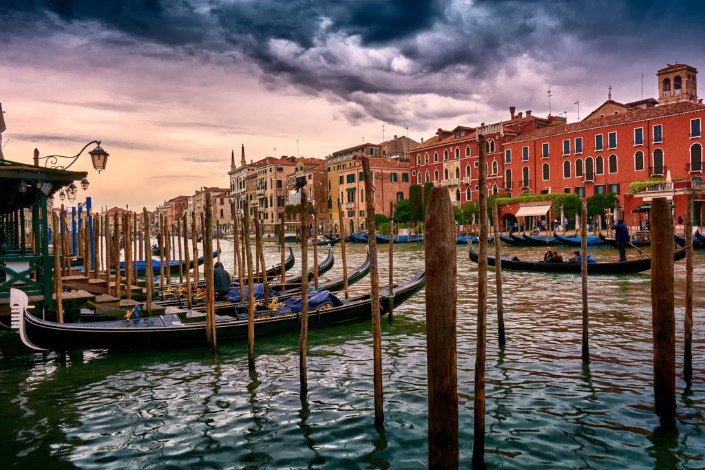 Vintage buildings and dramatic sky, a dreamlike seascape in Venice by Eduardo José Accorinti